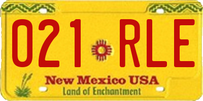 NM license plate 021RLE
