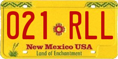 NM license plate 021RLL