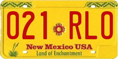 NM license plate 021RLO