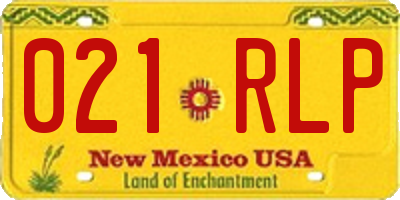 NM license plate 021RLP