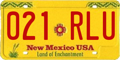 NM license plate 021RLU