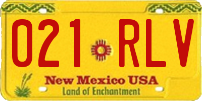 NM license plate 021RLV