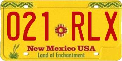 NM license plate 021RLX
