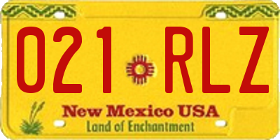 NM license plate 021RLZ