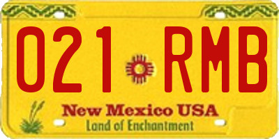 NM license plate 021RMB