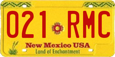 NM license plate 021RMC