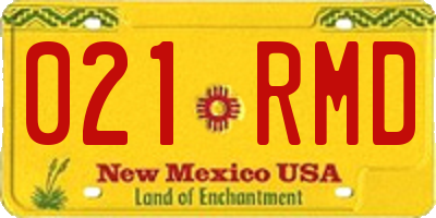 NM license plate 021RMD
