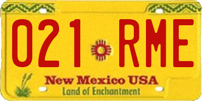 NM license plate 021RME