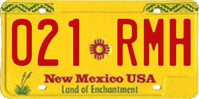 NM license plate 021RMH