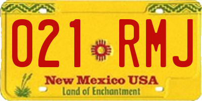 NM license plate 021RMJ