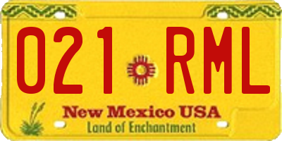 NM license plate 021RML