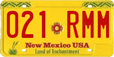 NM license plate 021RMM