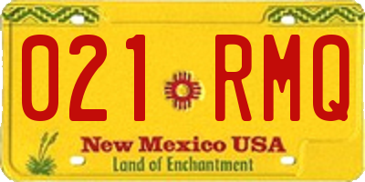NM license plate 021RMQ