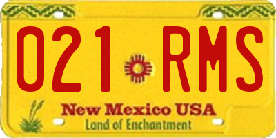 NM license plate 021RMS