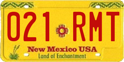 NM license plate 021RMT