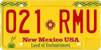 NM license plate 021RMU