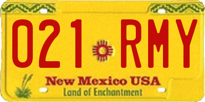 NM license plate 021RMY