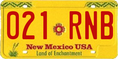 NM license plate 021RNB