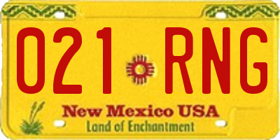 NM license plate 021RNG