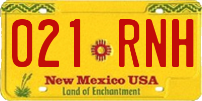 NM license plate 021RNH