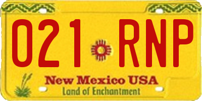 NM license plate 021RNP