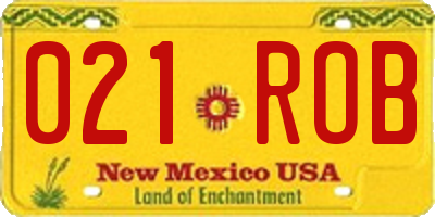 NM license plate 021ROB