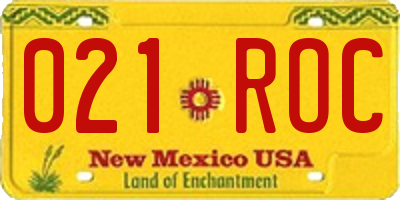 NM license plate 021ROC