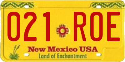 NM license plate 021ROE