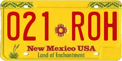 NM license plate 021ROH