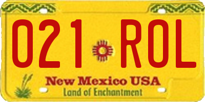 NM license plate 021ROL