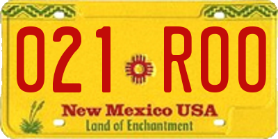 NM license plate 021ROO