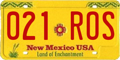 NM license plate 021ROS