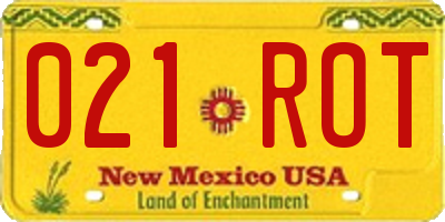 NM license plate 021ROT