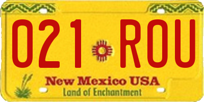 NM license plate 021ROU