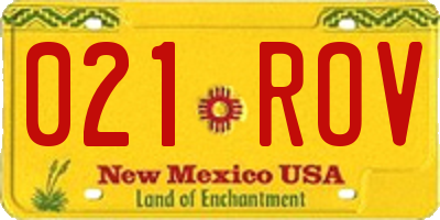 NM license plate 021ROV