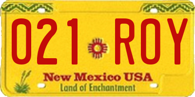 NM license plate 021ROY