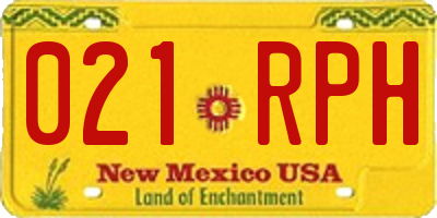 NM license plate 021RPH