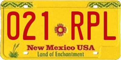 NM license plate 021RPL