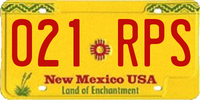 NM license plate 021RPS