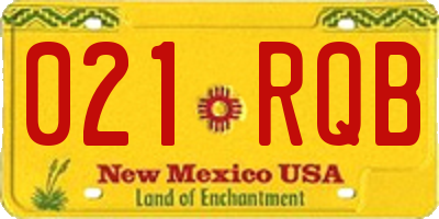 NM license plate 021RQB
