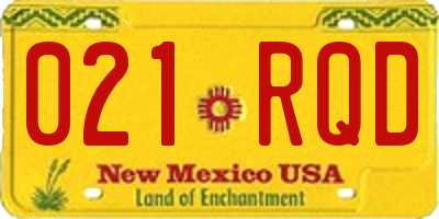 NM license plate 021RQD