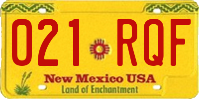 NM license plate 021RQF