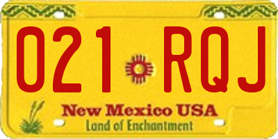 NM license plate 021RQJ