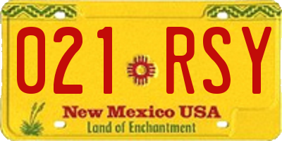 NM license plate 021RSY