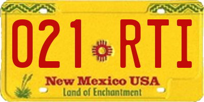 NM license plate 021RTI