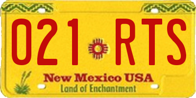 NM license plate 021RTS