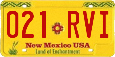 NM license plate 021RVI