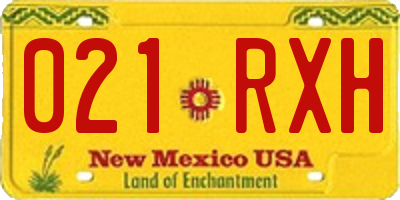 NM license plate 021RXH