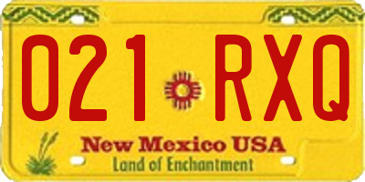 NM license plate 021RXQ