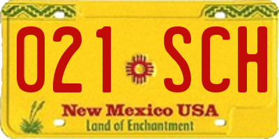 NM license plate 021SCH